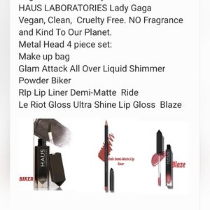 Haus Laboratories Metal Head 4 piece makeup set w/Black makeup bag